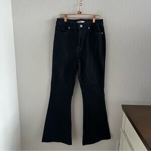 Elizabeth and James High Rise Flare Black Denim Jeans Stretch 6 / 28